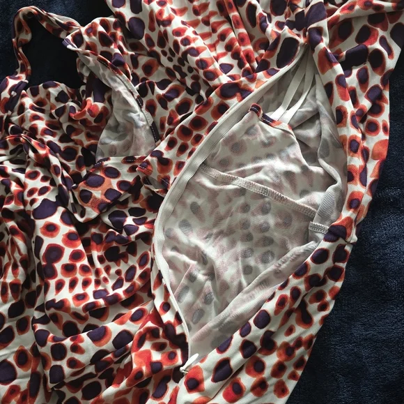 Banana Republic Issa Collection Red Ceramic Printed Three-Quarter Sleeve Dress - Picture 11 of 14